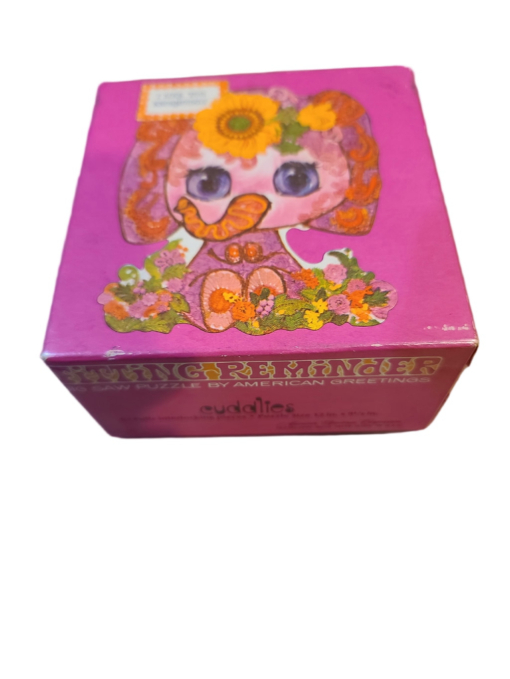 Vintage 1970s American Greetings Cuddlies Elephant Puzzle Fitting Reminder Mod